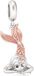 GNOCE Ballet/Sleeping Mermaid Pendant Dangle Charms 925 Sterling Silver Charms For Women Wife Jewelry Gift Fits Bracelets/Necklace Mermaid
