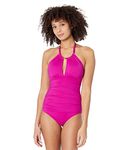 Lauren Ralph Lauren Beach Club Solid High Neck One-Piece, Plumeria 1, 12