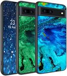 YOVIAKK Google Pixel 7-6.2" inch Case, Slim Fit Glow in The Dark Luminous Hybrid Hard PC Soft TPU Bumper Shockproof Drop Protective Men Phone Cover for Google Pixel 7",Blue Marble