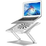 Upgraded Adjustable Laptop Stand with Cooling Fan, Ergonomic Multi-Angle Computer Laptop Riser, Portable Laptop Holder Compatible with MacBook, Air, Pro, Dell XPS, Alienware All Laptops 11-17.3"