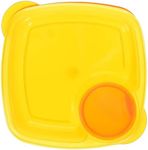 COMPAC HOME Take A Dip 2 The Side Orange-Yellow Compartment Lunch Containers or Snack Container for On The Go, Dishwasher and Microwave Safe - Pack of 1