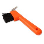 Shires EZI-GROOM Hoof Pick/Brush Orange