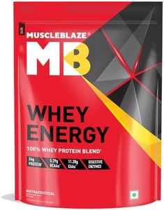 MuscleBlaze Whey Energy (Chocolate, 1kg / 2.2lbs) | 24g Protein, 100% Whey Protein Blend, Added Digestive Enzymes