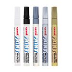 Uniball PX20 Paint Marker Combo, (White, Black, Grey, Silver, Gold, Pack of 5), Medium (UNMRPX20CS5b)