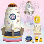 Outdoor Water Sprinkler Toys for Kids, Summer Water Rocket Sprinkler Launch Toys for Kids, Ideal Holiday Backyard Lawn Game Water Toy Birthday Gift for Boys Girls (Gray)