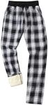 Gihuo Men's Winter Fleece Pants Sherpa Lined Sweatpants Straight Leg Running Plaid Print Sports Pants(2#Plaid-XL)