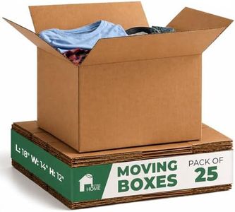 EconoHome Corrugated Shipping Boxes - Heavy Duty Moving Boxes - Durable Cardboard - For Packing, Storage & Small Business Packaging - Stackable Kraft Cartons for Secure Transport - 18x14x12", 25-Pack