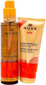 Nuxe Sun Huile Solaire Bronzante Visage et Corps SPF30 150 ml + Lait Fraîcheur Après-Soleil Visage et Corps 100 ml Offert