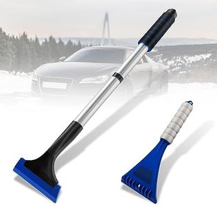GZqiancang 1 rascador de hielo para coche, ajustable (42-61 cm) con mango antideslizante para coche, coche, camión y SUV con 1 pala de nieve (azul)
