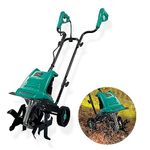 IncwBo Tiller 10.5AMP Rototiller for Garden Corded Electric Tiller Machine Garden Electric Cultivator 8Inch Depth 12Inch Width Tiller for Garden Yard