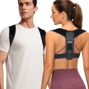 Posture Corrector for Women and Men,Adjustable Upper Back Brace, Breathable Back Support straightener, Providing Pain Relief from Lumbar, Neck, Shoulder, and Clavicle, Back