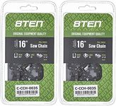 8TEN Full Chisel Chainsaw Chain 16 Inch .043 3/8 LP 55DL for Stihl MS 170 171 180 200 E140 Husqvarna (2 Pack)