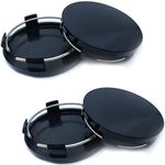 Suleto Car Wheel Center Caps Outer 60mm Inner 56mm Wheel Center Cover Kit Fit for Cars for Rims Center Hub Caps 4Pack Matte Black