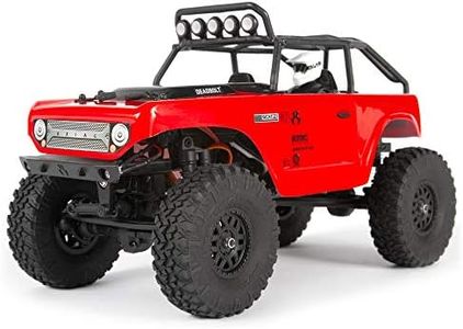 Axial SCX24 1/24 Deadbolt RC Crawler 4WD Truck 8" RTR with LED Lights, 3-Ch 2.4GHz Transmitter, Battery, and USB Charger: (Red) AXI90081T1