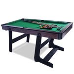 HLC 5FT Folding Snooker Table Pool Table Set Steady Space Saving Billiards Table with All accessories, Great for Kids and Adults