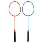 Professional Badminton Rackets Set of 2, Lightweight Badminton Racquets Set, Elastic T Support Badminton Racquets, Beach Lawn Backyard Game, Indoor Outdoor Sports for Beginners