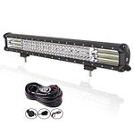 Willpower 20 inch 510W LED Light Bar 4 Row Spot Flood Combo Beam Off Road Lights Work Light with Wiring Harness for Jeep Trucks SUV ATV UTV Boat Lights, 12V 24V Waterproof