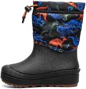 BOGS Snow Shell Boots-Real Dino (Toddler/Little Big Kid), Black Multi, 2 US Unisex