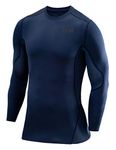 TCA Boys' SuperThermal Compression Base Layer Football Running Top Long Sleeve Thermal Under Shirt - Navy Eclipse, 12-14 Years