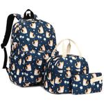 Esfoxes School Backpack for Girls, Kids Teens School Bags Bookbags Set with Lunch Bag Pencil Bag (Cat)