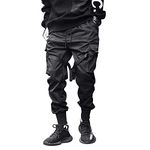 Aelfric Eden Mens Jogger Pants Japanese Cargo Sweatpants Tactical Pant Multi-Pockets Techwear Hip Hop Streetwear, Black, Large