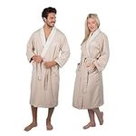 Luxury Gift Set |Mr and Mrs Beige Lined Gabardine Robes | Includes a Gift Box