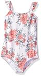 Billabong Girls' Nova Floral One Piece Swimsuit, Seashell, 12