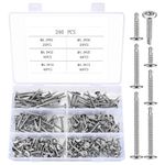 M4.2 Self Tapping Screws for Metal, 240 Pcs Self Drilling Screws, Modified Truss Head Sheet Metal Tek Screws, Wafer Head Phillips Flat Head Self Drilling Screws for Wood Metal Plastic