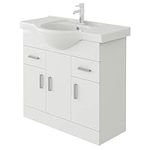 VeeBath Linx Bathroom Vanity Basin Sink Cabinet Unit High Gloss White Soft Close Door Hinges Storage Furniture - 850mm