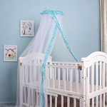 Crib Mosquito Net Universal Baby Cot Bed Crib Canopy Round Lace Baby Dome Mosquito Net Bed Tent Foldable Baby Nursery Bed Mesh Tent Net Newborn Bed Crib Canopy Netting Hanging Dome Curtain Cover Net