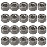 BQLZR 2x5x2.5mm Bearing Steel Metal Miniature Ball Bearing MR52ZZ Pack of 20