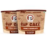 Cravesy Healthy Cup Cake With 12G Protein | Eggless | Pure Vegetarian | Instant Microwave Cupcake Dessert | Made With Jaggery | No Maida |Easy To Make | 60G Each - Double-Chocolate - Pack Of 2