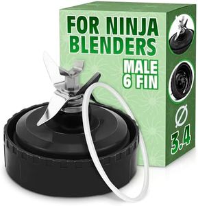 Ninja Blender Blade Replacement 6 Fin - Stainless Steel Ninja Blender Cups Replacement 16Oz Ninja Single Serve Blender Blade Ninja Replacement Blades - 3.4” Diameter Ninja Blades Replacement BI Series