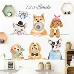 Cute Six Breeds of Puppies Wall Sti