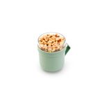 Brabantia - Make & Take Soup Mug 0.6L - with Screw-On Toppings Container (180 ml) & Handle - Leakproof - Large Opening - Suitable for Freezer - Dishwasher & Microwave Safe - Jade Green