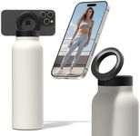 Ringo All-in-One Water Bottle, Tripod, & Magnetic Phone Mount: Stainless Steel Insulated Water Bottle with Magnetic Tripod Phone Holder, Hot 12 Hours, Cold 24 Hours, Works with Any Device - Ivory 32oz