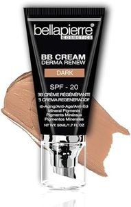 bellapierre BB Cream with SPF 20 - Tinted Sunscreen, Concealer, Matte Foundation, & Moisturizing Face Cream | Lightweight Formula + Pump Top Applicator | Non-Toxic & Paraben Free | 1.7 Oz - Dark