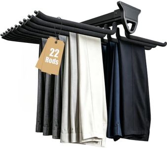 Pull Out Trousers Rack for Closet, 22 Arms Steel Pull Out Pants Organizer
