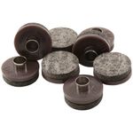 Nail-on, Heavy Duty Felt Pads for Wood Furniture and Hard Surfaces Value Pack (20 piece) - Brown, Round 1" in & 1.5" in