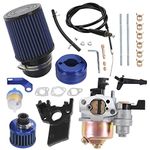 High Performance Upgraded Carburetor Carb Air Filter Adapter Cable Main Jet Kit replacement for Coleman CT200U CT200U-EX BT200X GX160 Predator 212cc 196cc 6.5hp Engine Mini Bike Go Kart Racing Blue