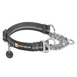 RUFFWEAR Chain Reaction Dog Collar, Martingale Dog Collar with Limited Cinch, Stainless Steel Chain, Granite Grey, 14"-20"