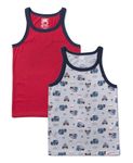 Jockey UB24 Boys Super Combed Cotton Printed Round Neck Sleeveless Vest (Pack of 2_Prints May Vary)_Ultimate Grey & Chilli Pepper_9-10 Yrs