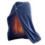 USB Heated Shawl Portable Usb Heated Blanket USB Electric Heated Blanket Portable Shawl Heating Blanket For Home Office Outdoor Machine Washable (Blue)