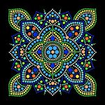 Plaid Traditional Mandala Modern Dot Kit, 14" x 14" Paint by Numbers for Adults and Kids, Easy-to-Follow DIY Crafts, Art Supplies with A Textured Finish, 17862