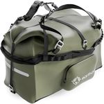 Earth Pak Waterproof Duffel Bag - Large Dry Bag 1680D TPU Waterproof Bags - Heavy Duty Camping Bag - Waterproof Duffle Bag 8x8 Popout Pocket- Boat Bag- Marine Dry Bags for Kayaking (Forest Green,115L)