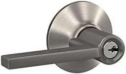 Schlage F51A LAT 619 Latitude Door Lever, Keyed Entry Lock, Satin Nickel