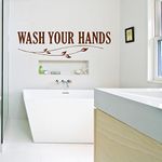 Decor Villa wash Your Hand Bathroom Wall Sticker & Dceal (PVC Vinyl,Size -7 cm x 30 cm)