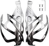 Corki Cycles Bike Water Bottle Holder Aluminum Alloy, Universal Bike Water Bottle Cage for Road, Mountain and Gravel Bikes - 2 Pack - Black&Silver