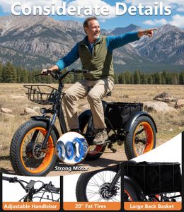 NOMIGO Electric Tricycle – 20x4 Fat Tire, Adult E-Bike