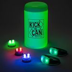 GETMOVIN SPORTS The Original Kick The Can Ignited Game with Glow-in-The-Dark LED Game Pieces and Retro Can Storage Container for Outdoor Classic Game Play!